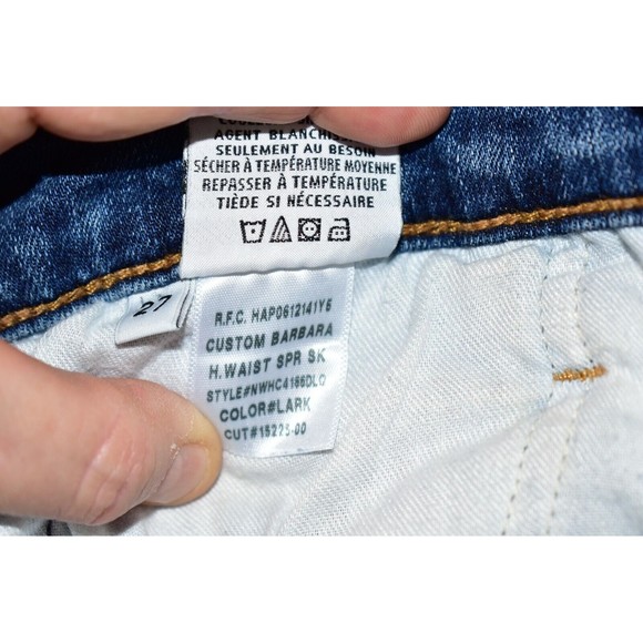 Hudson Barbara High Rise Super Skinny Ankle Jeans Size 27 Fray Raw Hem Cropped - Picture 8 of 14